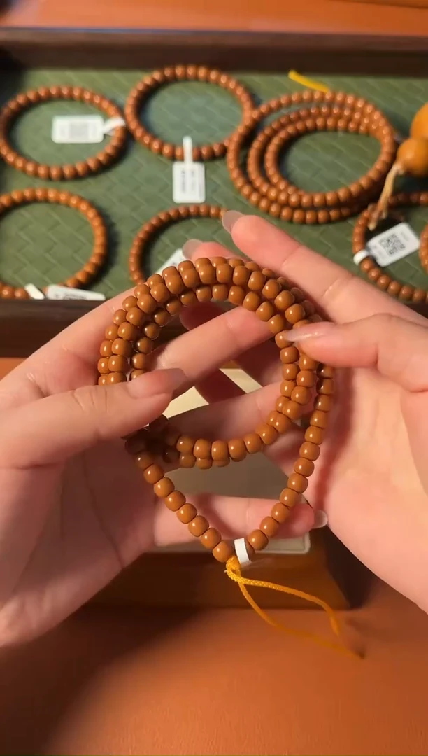 手串橄榄核【168】6.4mm老挝核尖老型108、