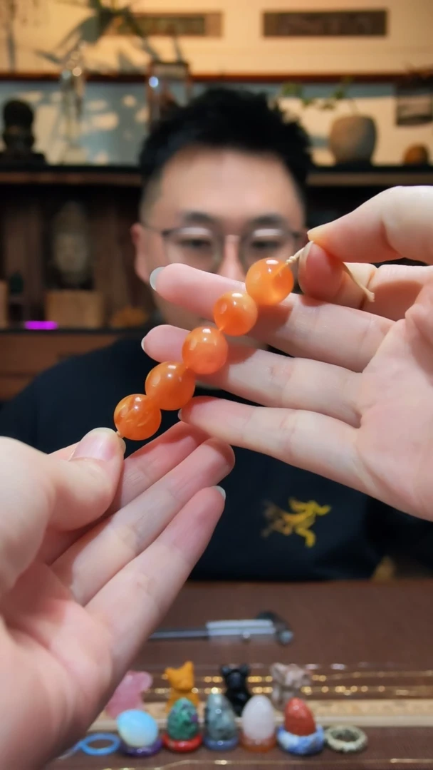 未镶嵌蜜蜡裸石蜜糖红配珠组合装YN14*