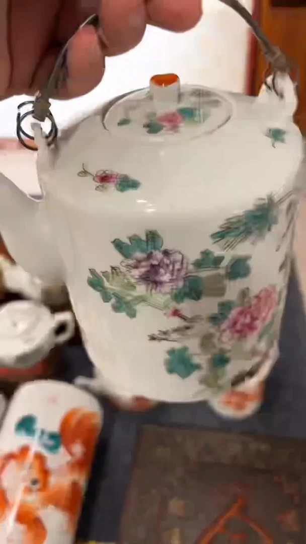 摆件瓷摆件瓷摆件四季花卉大水壶