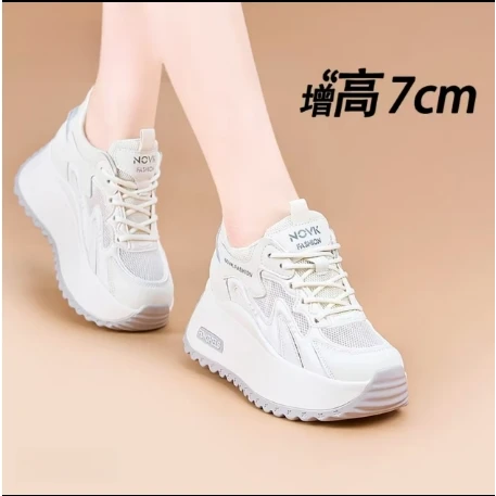 网红款7cm厚底阿甘鞋女款2025年夏季爆款时尚百搭小个子增高女鞋i