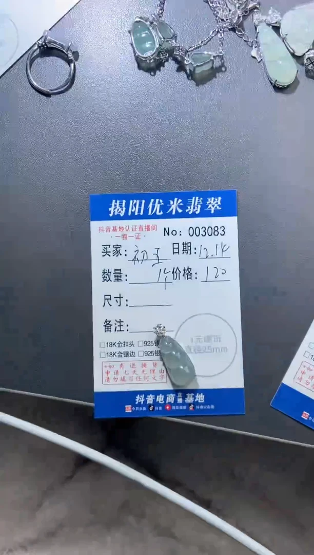 颈饰银S925镶嵌翡翠初**蛰银S925镶嵌