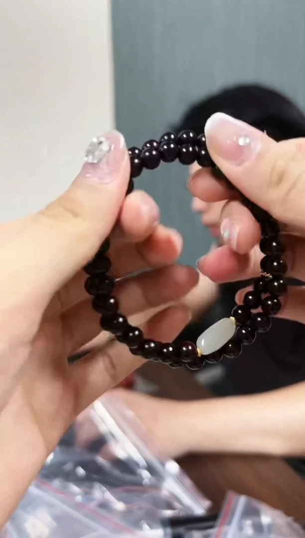 檀香紫檀（小叶紫檀）手串/手链紫檀双圈福福