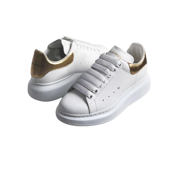 未使用 Alexander McQueen/亚历山大·麦昆 小白鞋 白色金尾