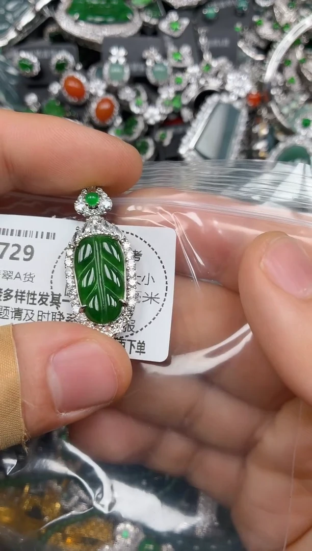 颈饰未镶嵌翡翠F729吊坠