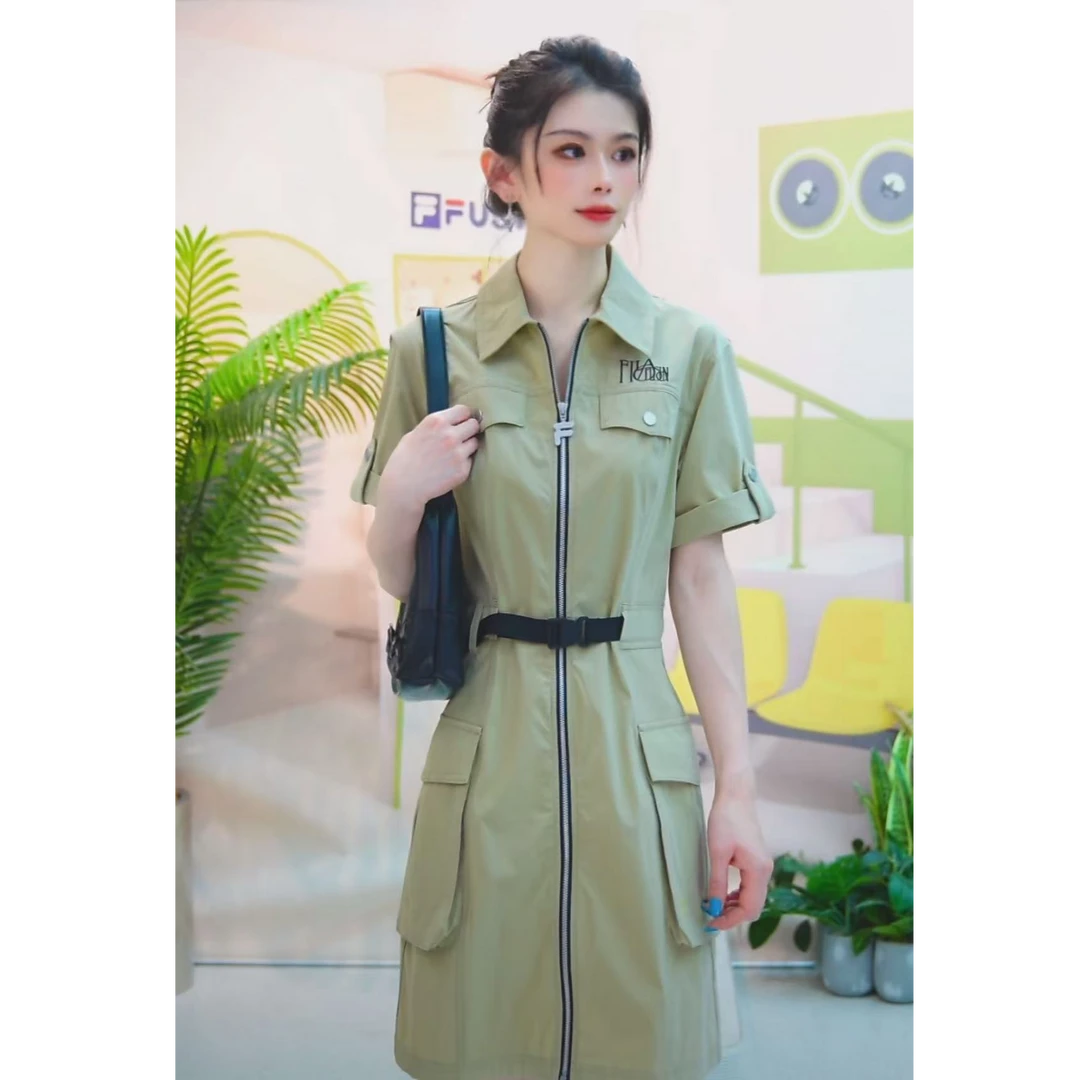 【流光风】FILA斐乐夏季工装裙速干修身时尚女士连衣裙T11W433303