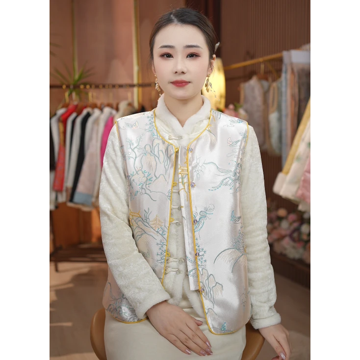 《琼台-马夹》新中式国风刺绣双面穿高定马甲