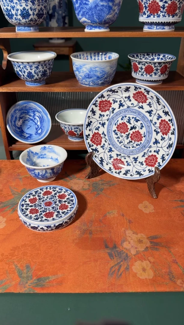 【闪购商品】杯永明尚玩全红缠枝小压手