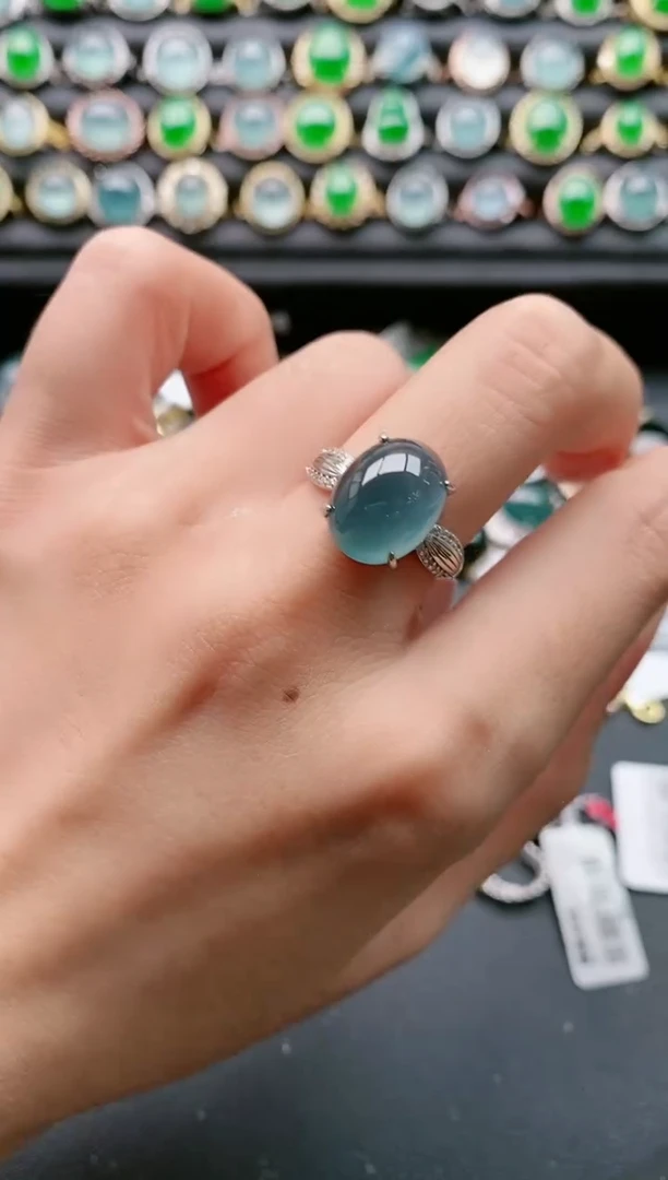 【闪购商品】翡翠戒指银S925镶嵌1111111