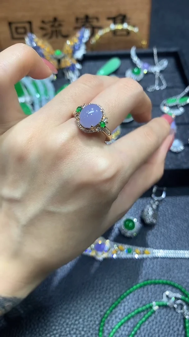 翡翠戒指18K金镶嵌33团购