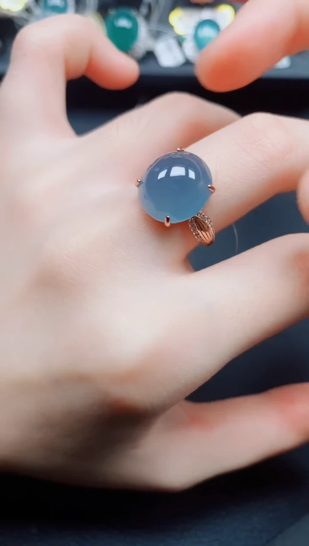 银S925镶嵌戒指翡翠翡翠