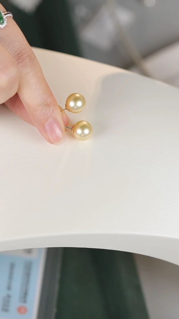 【闪购商品】海水珍珠耳饰18K金镶嵌18K金圆