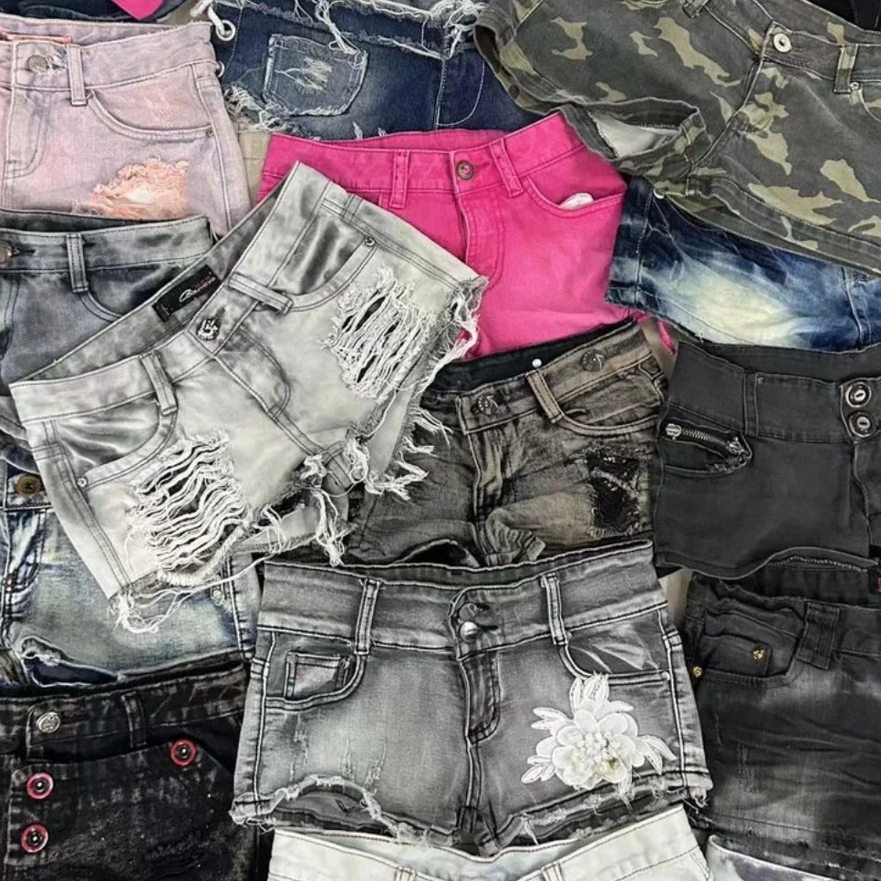 2025②【Vintage爆爆猫】Y2k低腰牛仔个性破洞潮流扎染印花显瘦韩版i