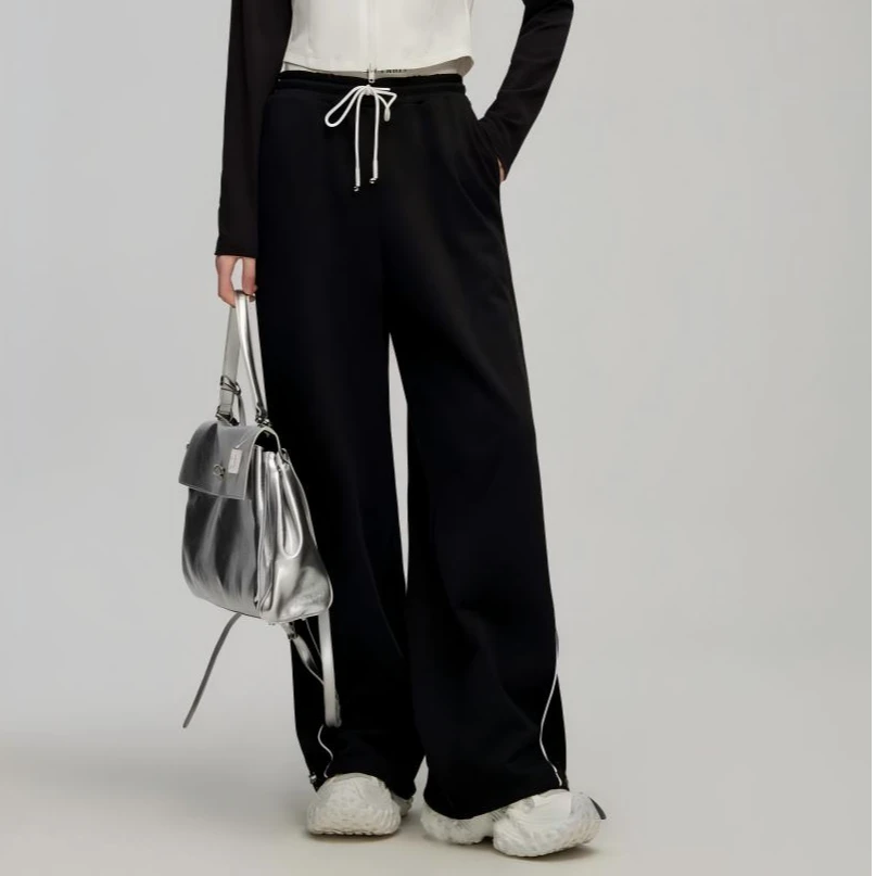 【ANY SPOOR】外穿垂感宽松春秋薄款高腰时尚休闲长裤84C113