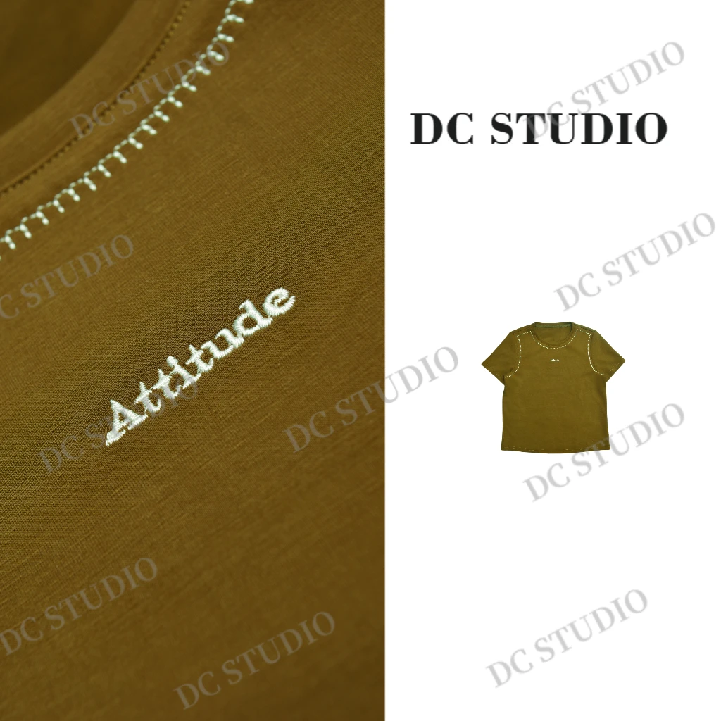 DC STUDIO【疏影】时尚休闲印花百搭圆领夏季显瘦宽松轻奢T恤