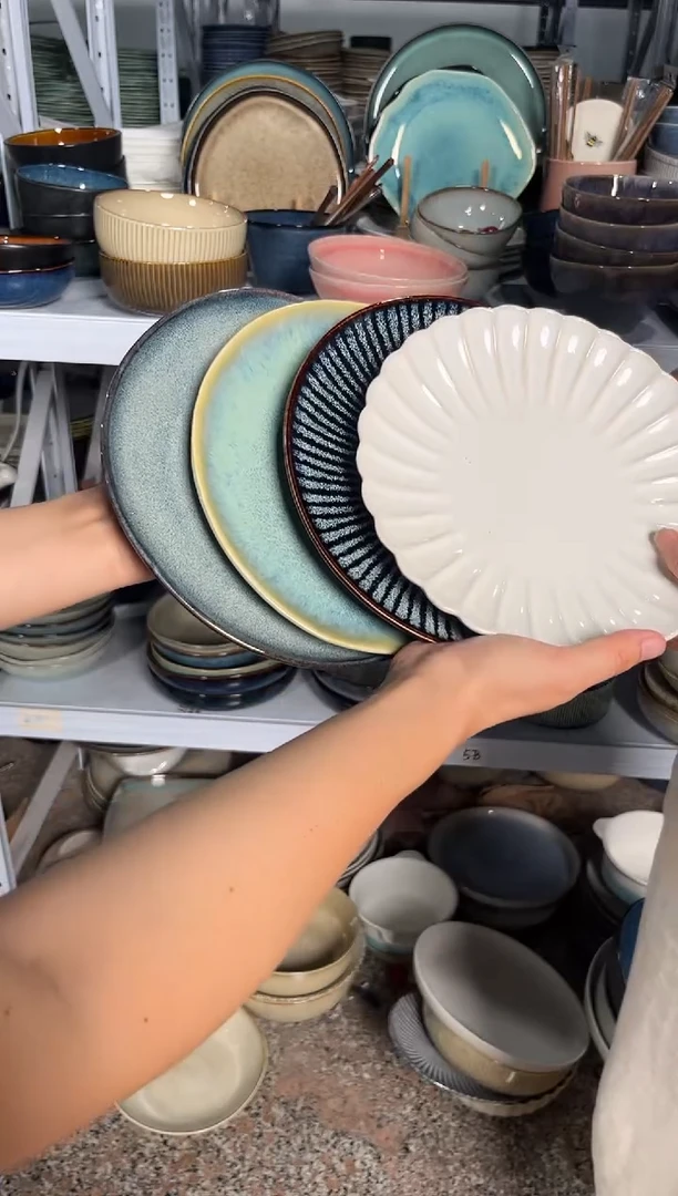 陶瓷外贸尾货瑕疵满20包邮X4 小盘组合