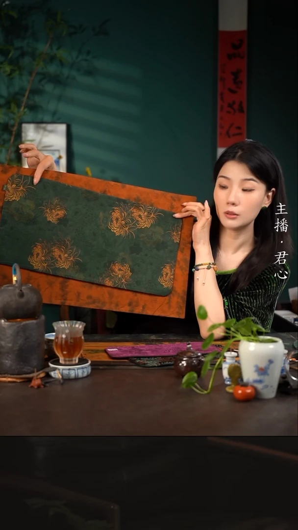 杯陶瓷周边慢蓝茶席清风拂柳加东篱下 两张