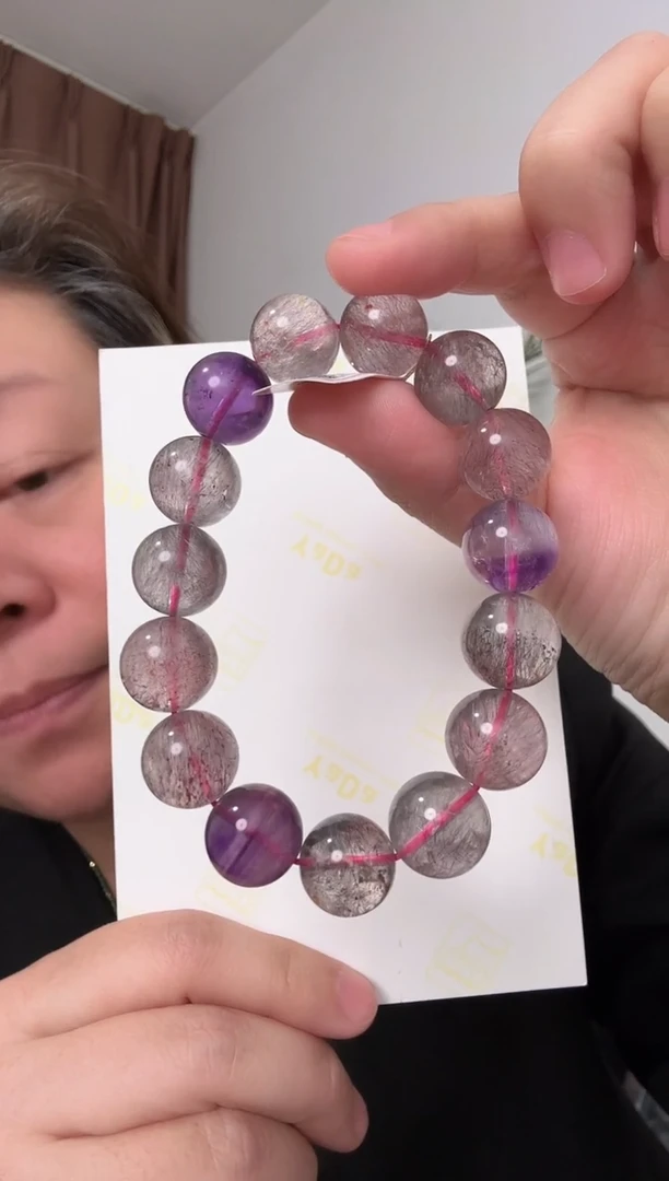 【闪购商品】水晶手串未镶嵌大超七手串（14-15mm珠子）