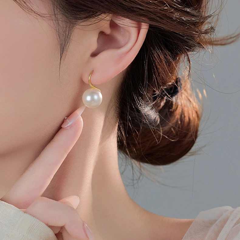 925银耳饰 法式高跟鞋 耳钩 耳挂 百搭冷光简约轻奢网红气质O