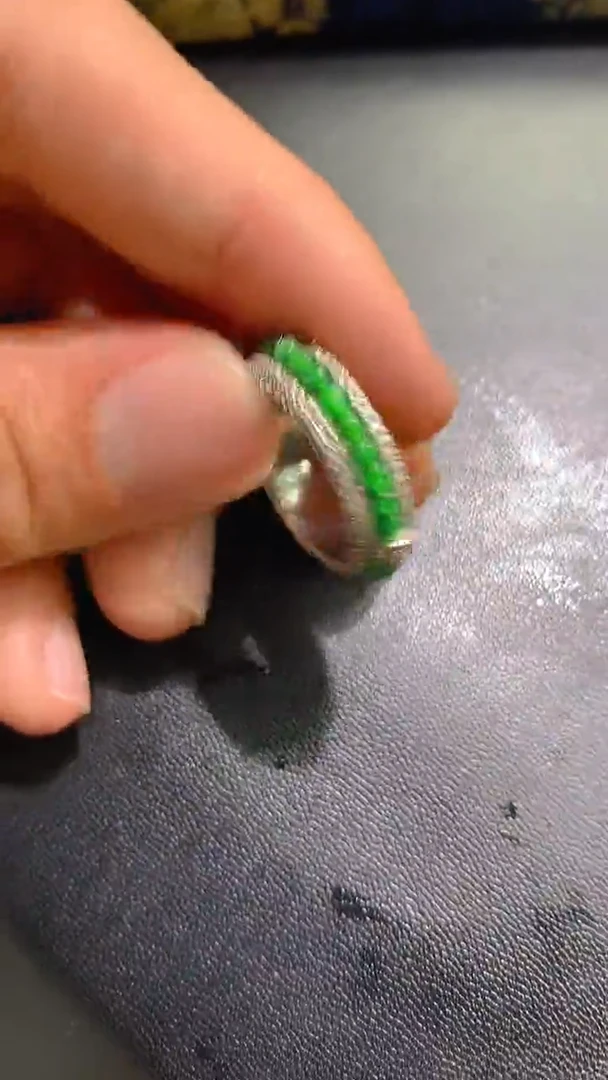 颈饰银S925镶嵌翡翠天然缅甸a货翡翠