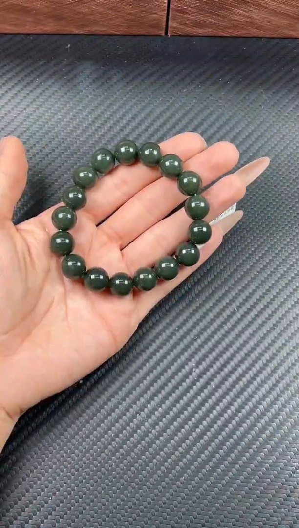 未镶嵌手串和田玉叶城微色差卡12