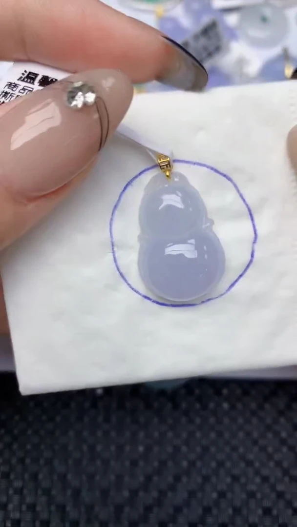 颈饰18K金镶嵌翡翠天然缅甸翡翠a货百元以上9元证书费自理