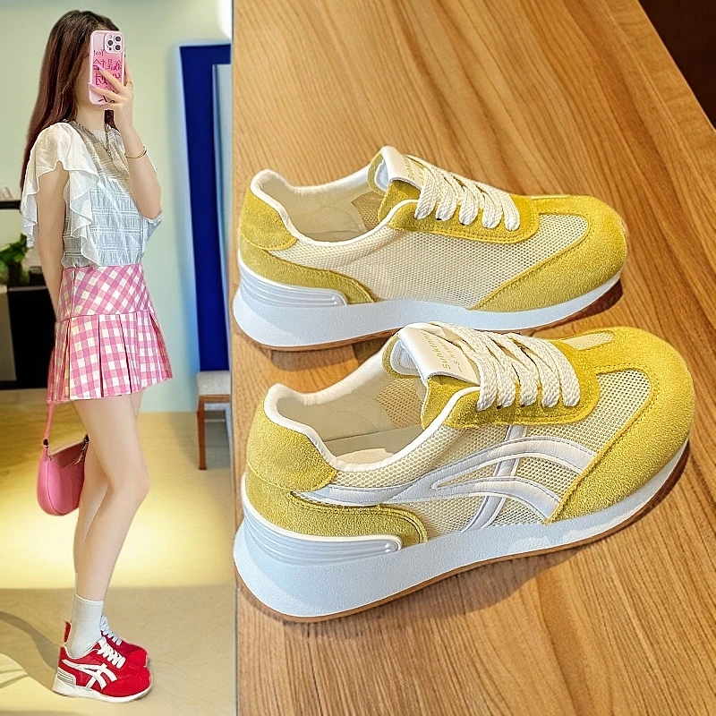 夏季学生厚底德训ins女鞋韩版系带透气时尚阿甘鞋女款