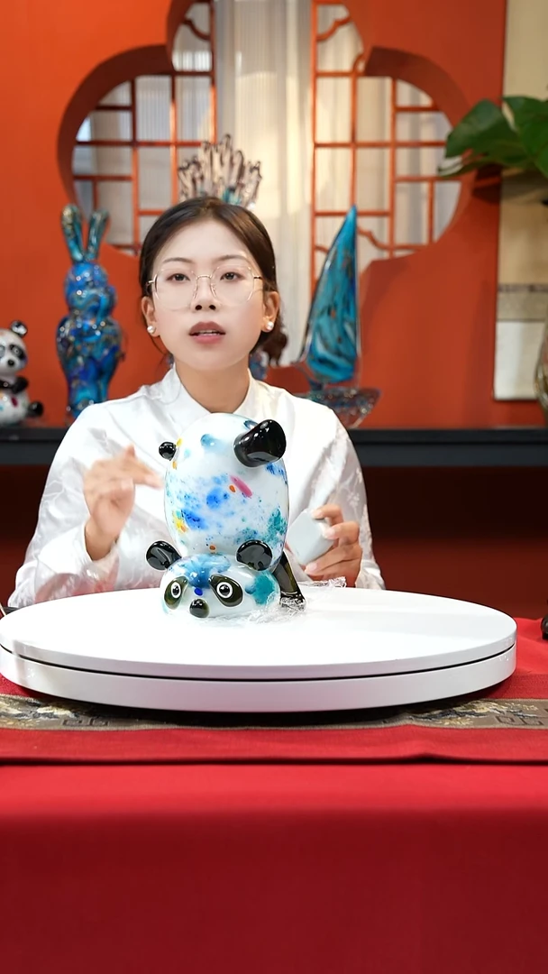 手工艺品琉璃功夫熊猫