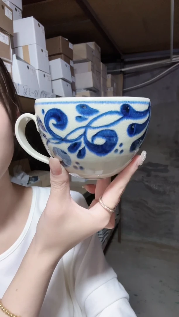 陶瓷蔓唐草早餐杯一个