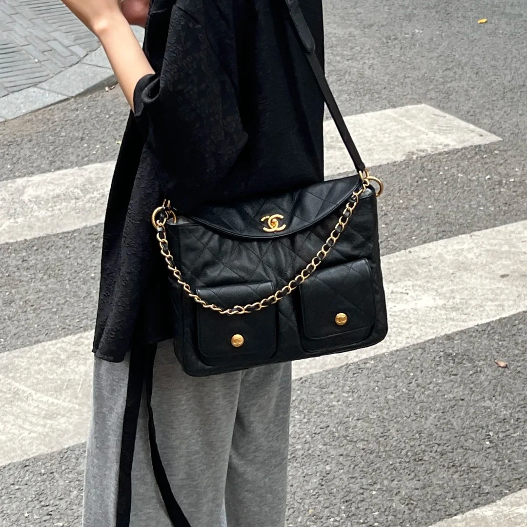 99新 Chanel/香奈儿 小花Jerry活动 24P 嬉皮Hobo邮差包 大号