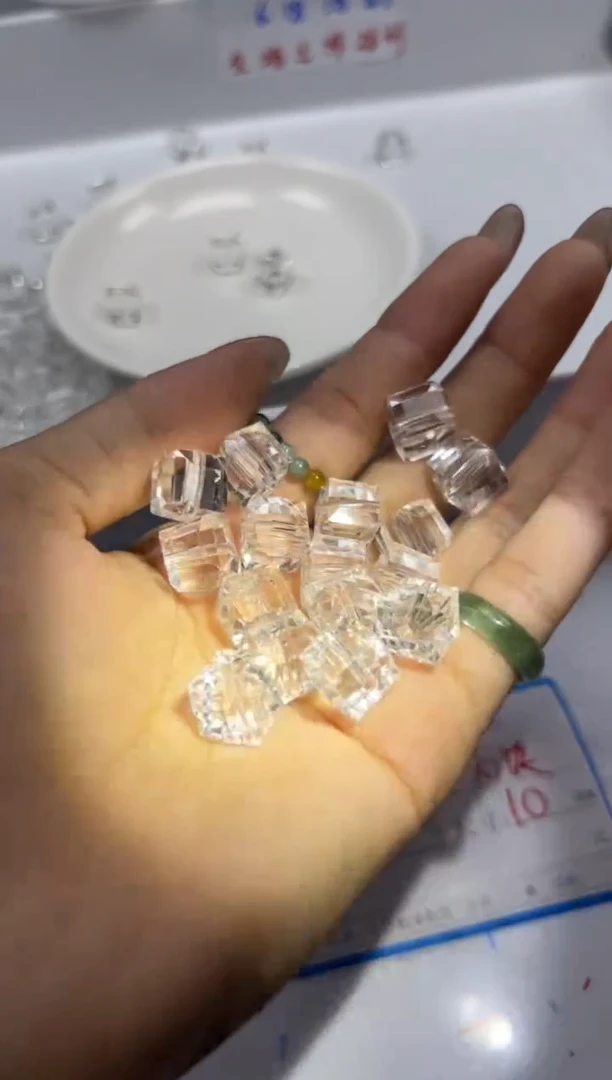 未镶嵌颈饰水晶w2175白水晶方块10mm*15颗
