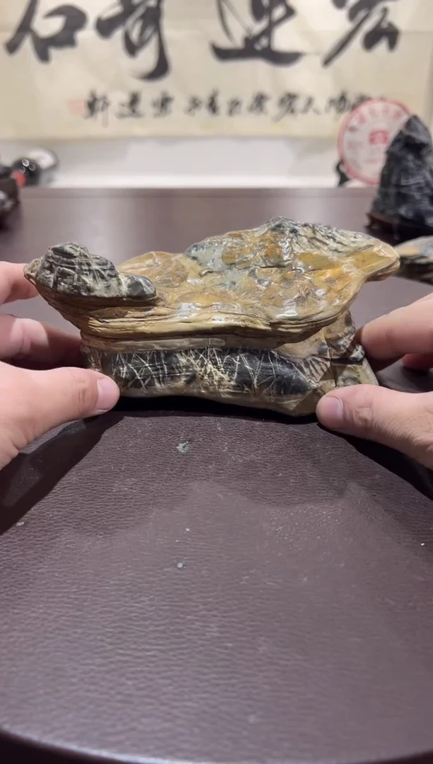 闲**鹤意境典雅砚台烟缸摆件