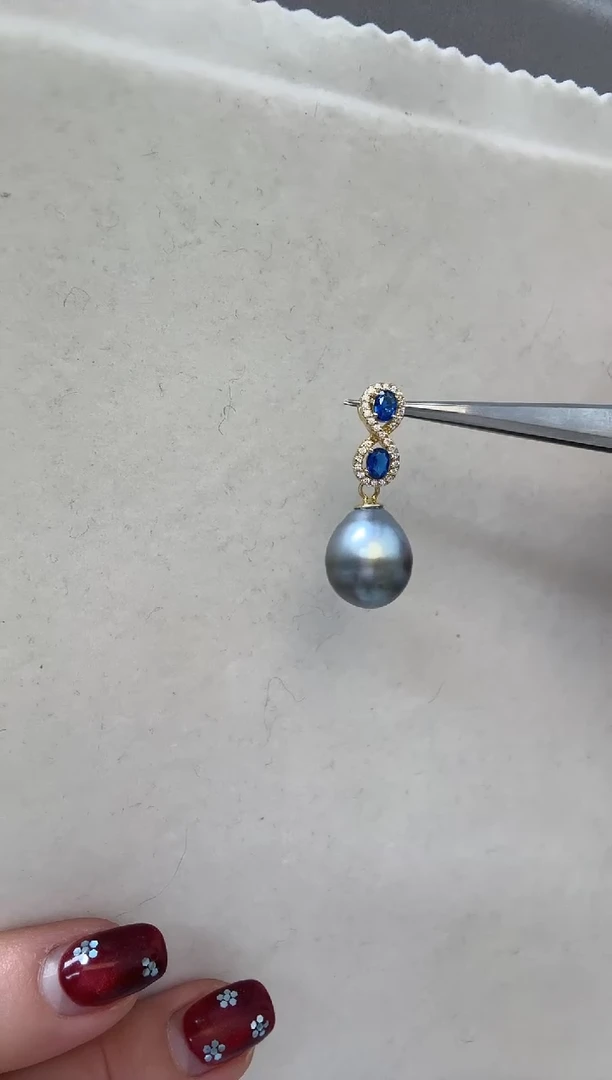 未镶嵌吊坠(不含链)海水珍珠大溪地11.5mm+S925银吊坠