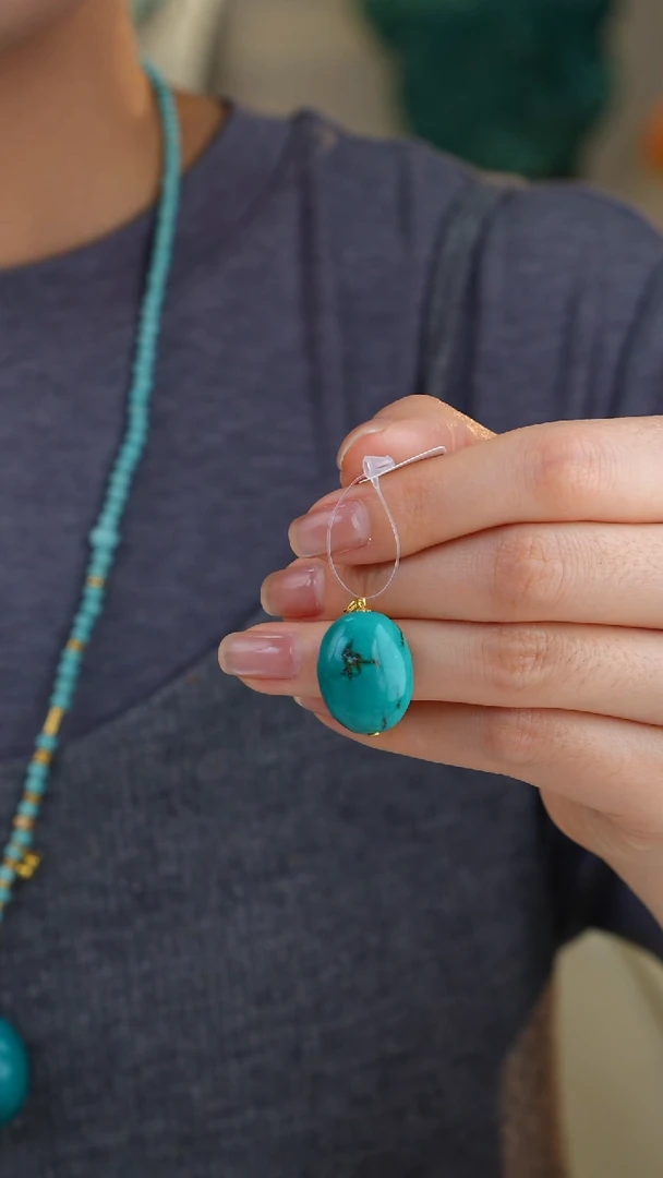 【闪购商品】绿松石吊坠(不含链)18K金镶嵌1