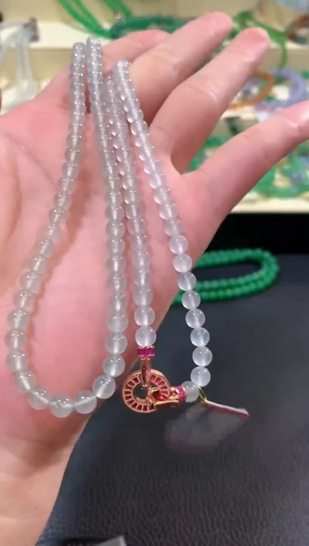 翡翠未镶嵌项链m136