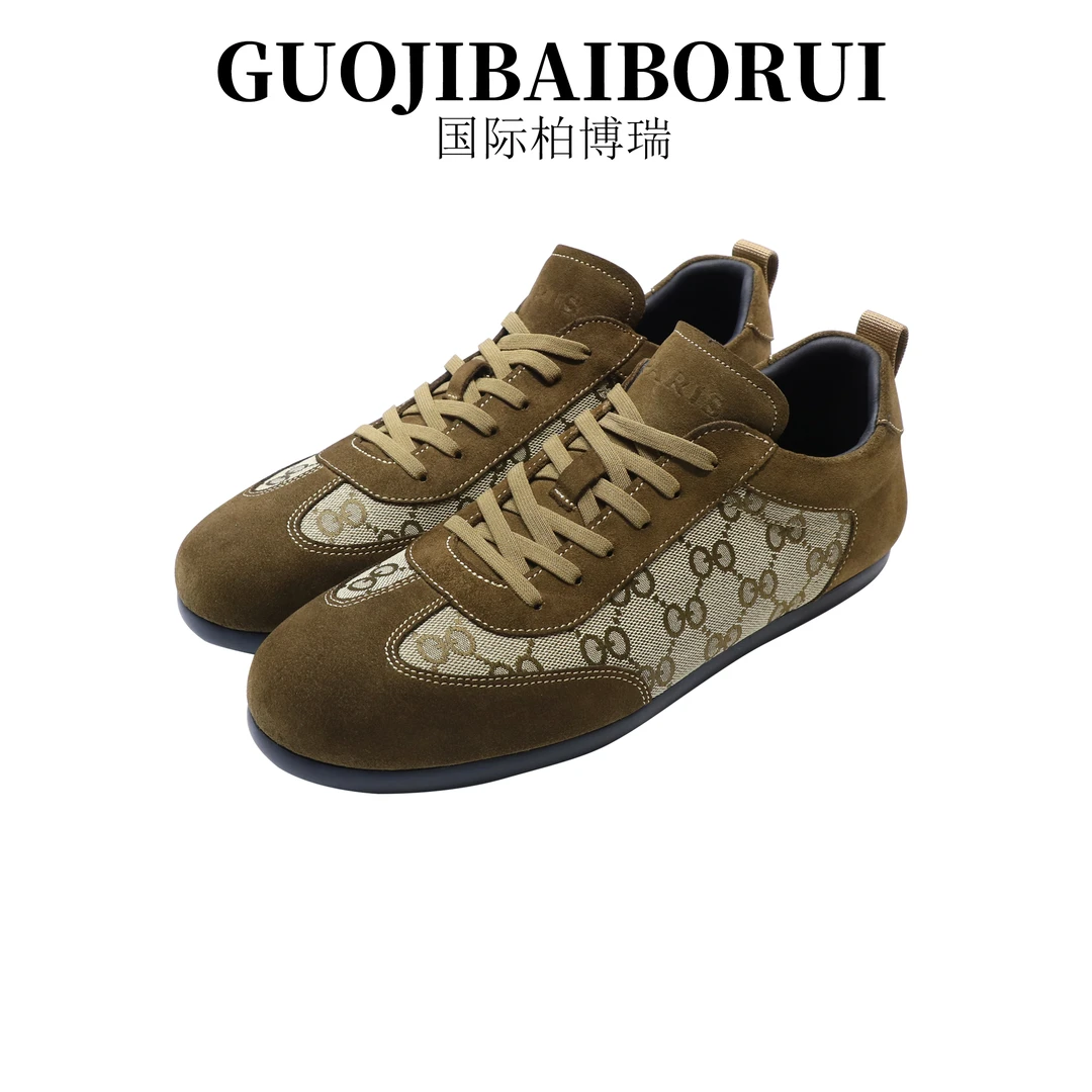 国际柏博瑞男鞋2025新款夏季低帮真皮透气时尚休闲鞋百搭潮流板鞋