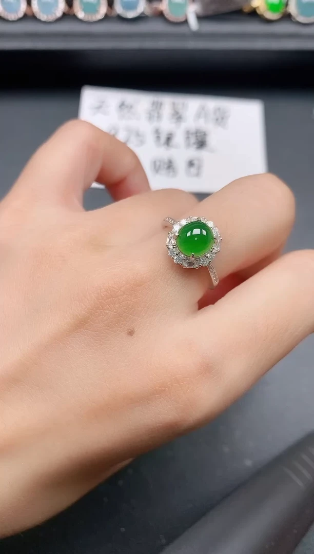 银S925镶嵌戒指翡翠111111