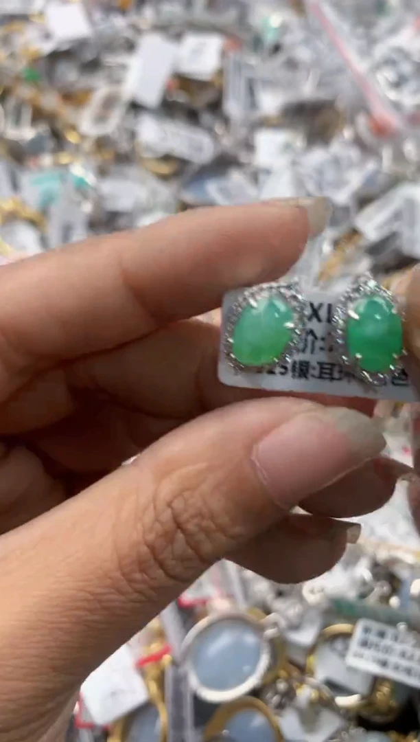 银S925镶嵌戒指翡翠777----1