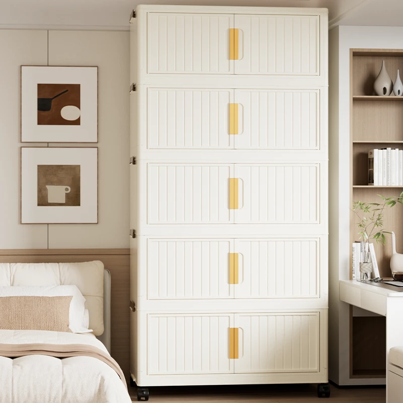 D3（竖纹55cm正宽拍四层发五层）简易多层收纳柜卧室整理柜储物柜