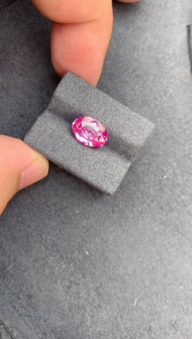 彩色蓝宝石裸石3ct天然无烧帕帕拉恰AC