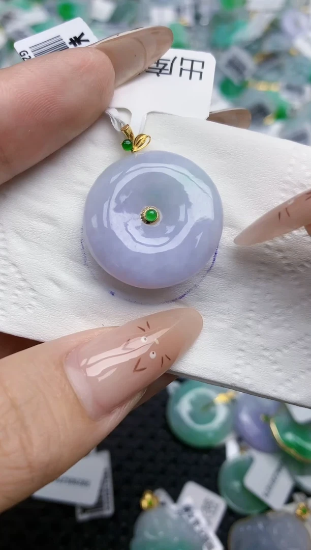 翡翠18K金镶嵌颈饰172   天然翡翠A货