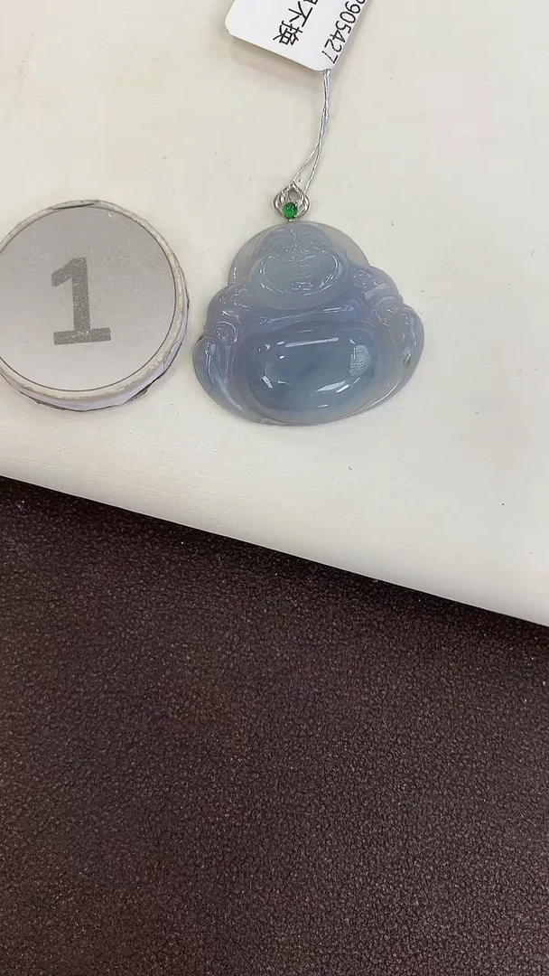 颈饰18K金镶嵌翡翠天然缅甸a货翡翠