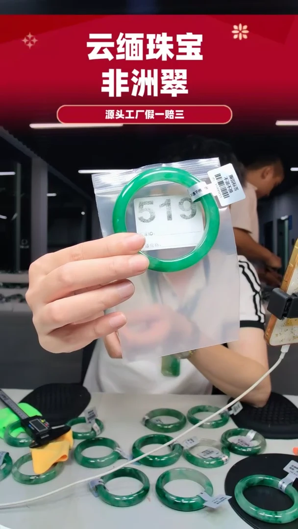 未镶嵌手镯石英质玉（非洲翠）5960圈口519