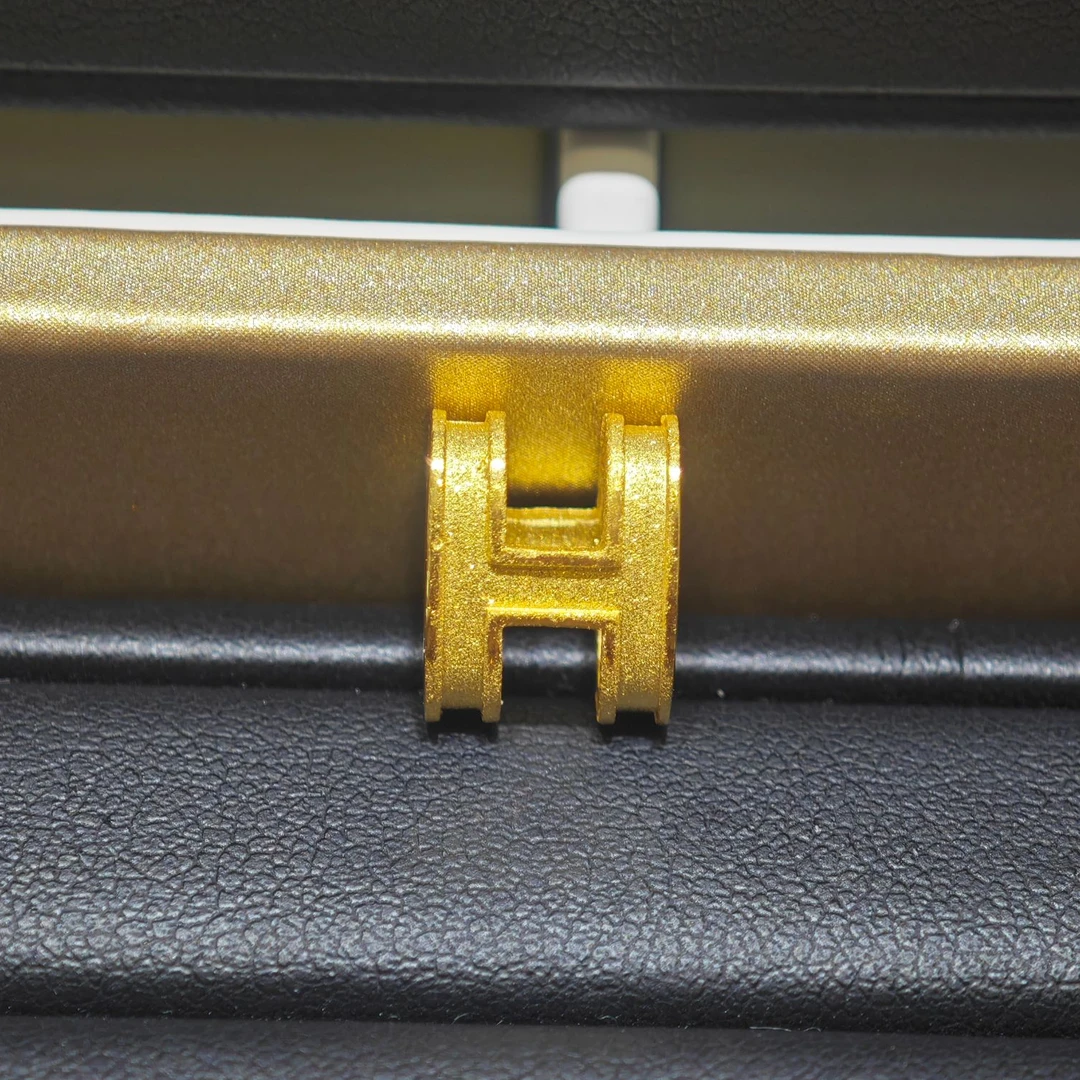 【桃觅】足金999闪沙H吊坠