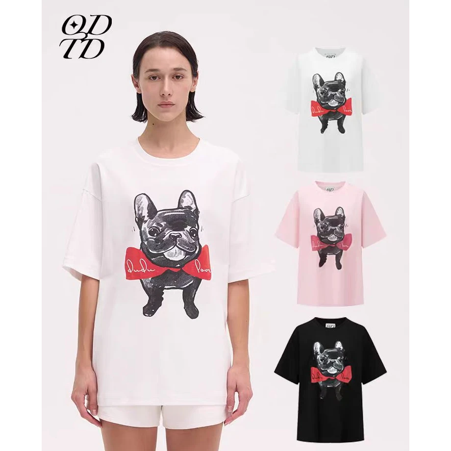 【景致】ODTD 蝴蝶结绅士狗狗印花T恤2502090058
