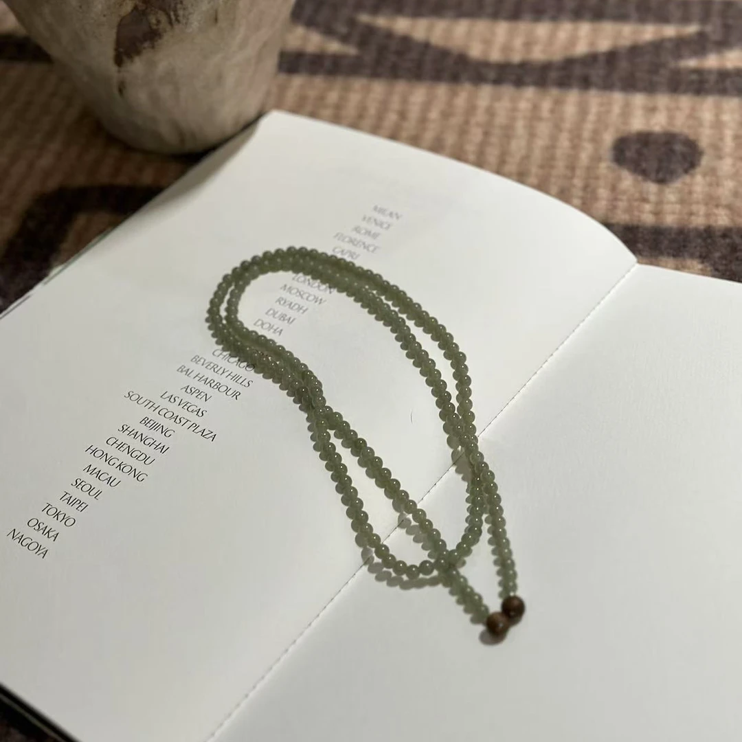 月球来信 沉香203海南沉香莺歌绿奇楠且末蓝设计款长链毛衣链脖挂