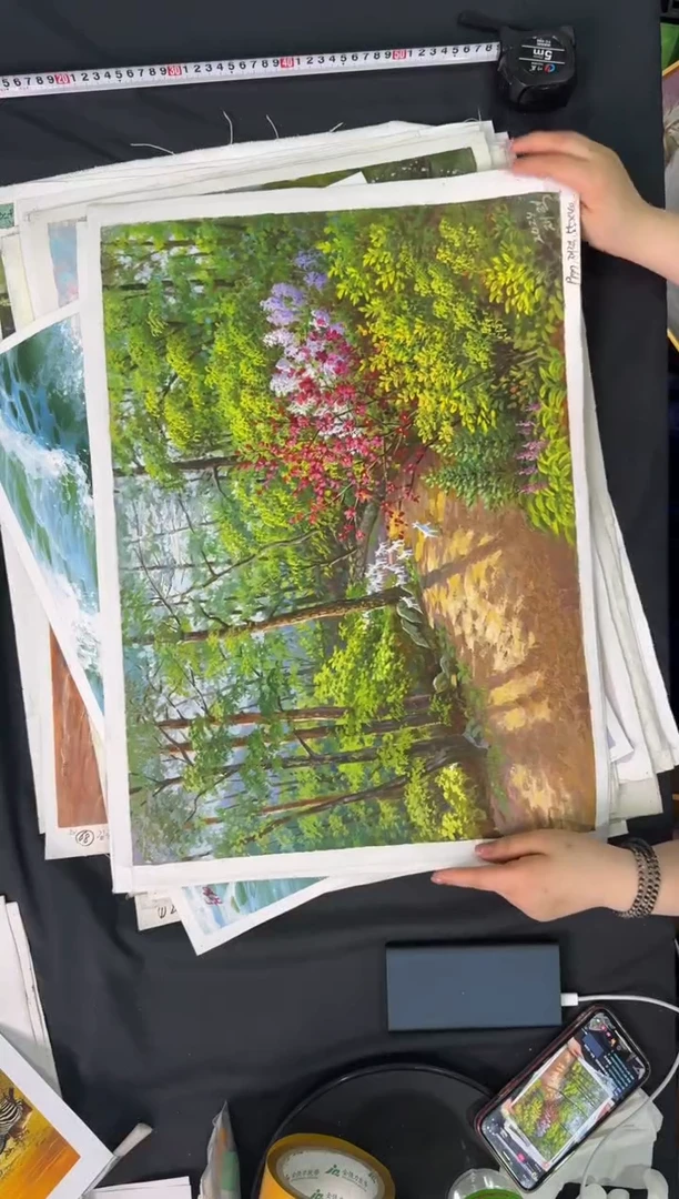 油画用****9【新品含装裱】朝鲜画家原创手绘油画作品