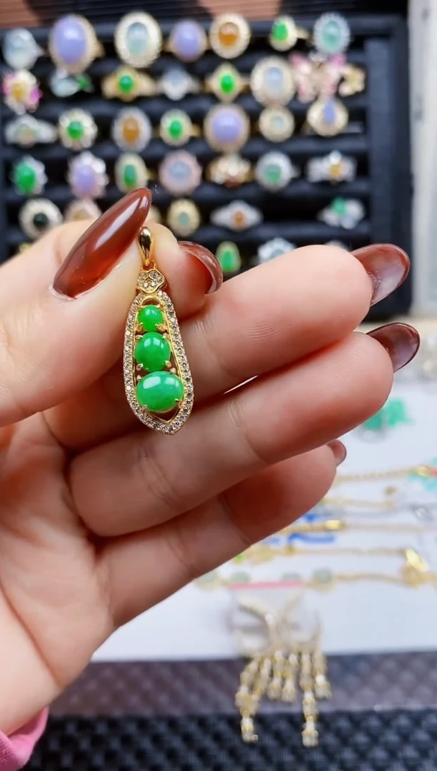 银S925镶嵌戒指翡翠19