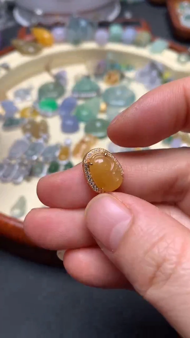 【闪购商品】翡翠颈饰银S925镶嵌翡翠镶嵌如意