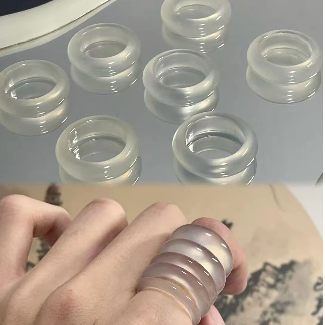 精品马料玛瑙高冰意境戒指圈