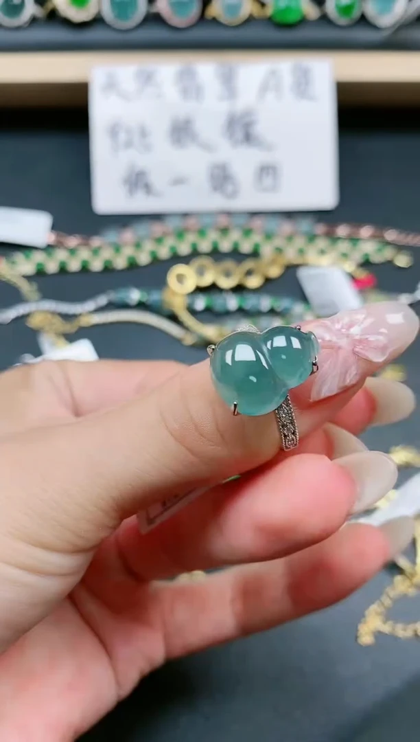 翡翠戒指银S925镶嵌11111